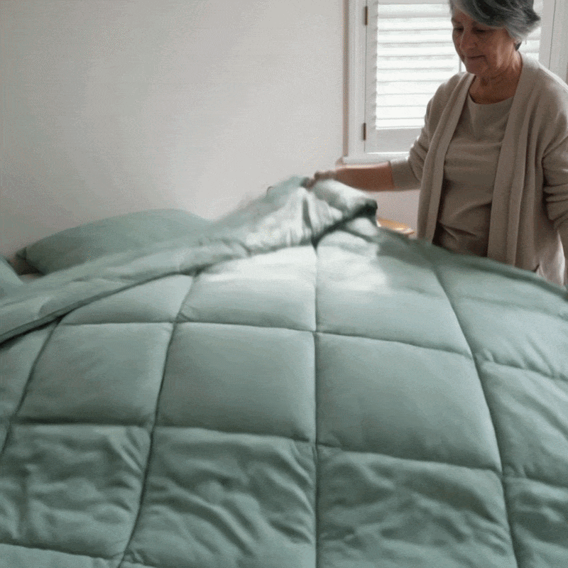 Close-up van de zachte microvezel van het Easysleep dekbed