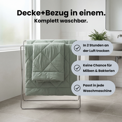 EasySleep® Kidsdecke – Die schnelltrocknende 2-in-1 Kinderdecke, die Bettwäsche überflüssig macht.