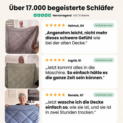 EasySleep® - Ganzjährig temperaturregulierend. Decke und Bezug in einem.