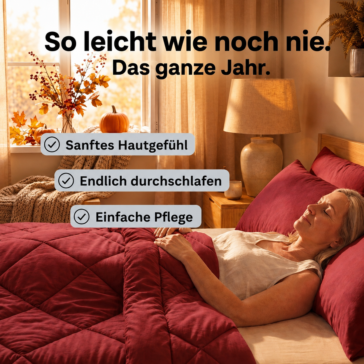 EasySleep® – 2-in-1 Ganzjahresdecke. Schnelltrocknend & ohne Bettwäsche