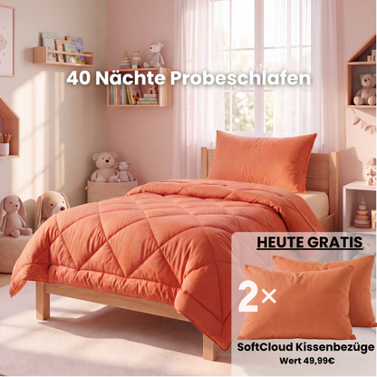 EasySleep® Kidsdecke – Die schnelltrocknende 2-in-1 Kinderdecke, die Bettwäsche überflüssig macht.