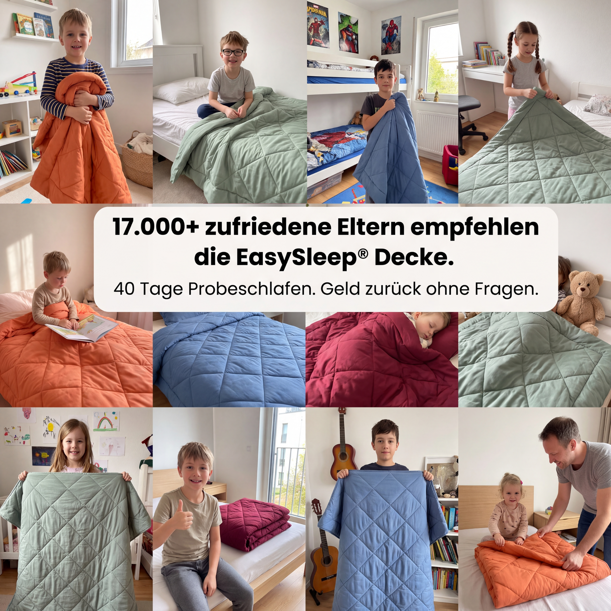EasySleep® Kidsdecke – Die schnelltrocknende 2-in-1 Kinderdecke, die Bettwäsche überflüssig macht.