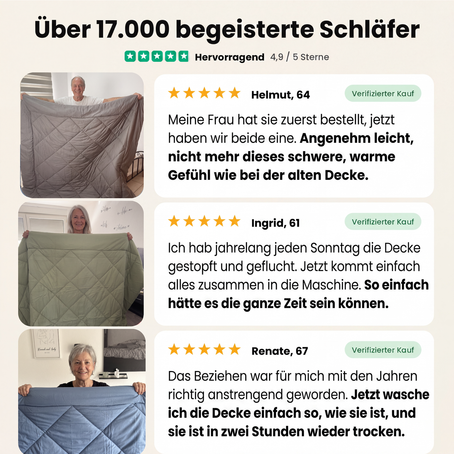 EasySleep® Decke – Die schnelltrocknende 2-in-1 Bettdecke, die Bettwäsche überflüssig macht.