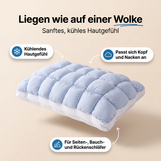 IceCloud® Kissen – Kühl & fluffig, Nacht für Nacht