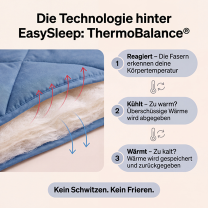 EasySleep® Decke – Die schnelltrocknende 2-in-1 Bettdecke, die Bettwäsche überflüssig macht.