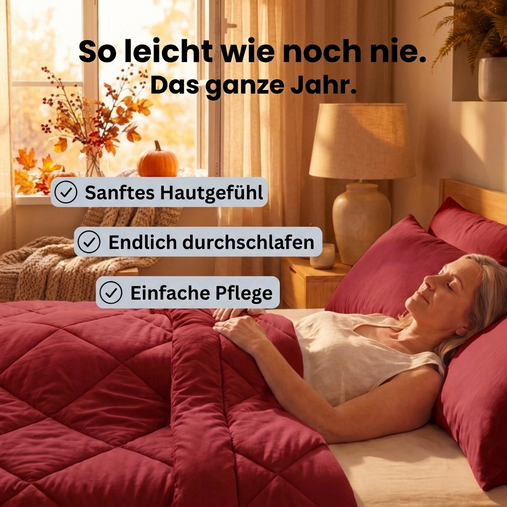 EasySleep® – Die schnelltrocknende 2-in-1 Ganzjahresdecke, die Bettwäsche überflüssig macht.