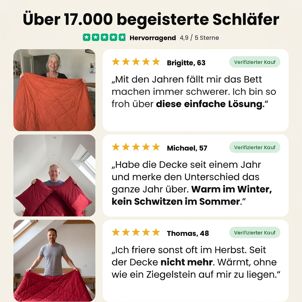 EasySleep® – Die schnelltrocknende 2-in-1 Ganzjahresdecke, die Bettwäsche überflüssig macht.