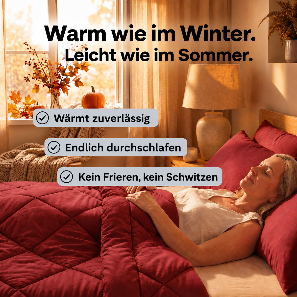 EasySleep® - Ganzjährig temperaturregulierend. Decke und Bezug in einem.